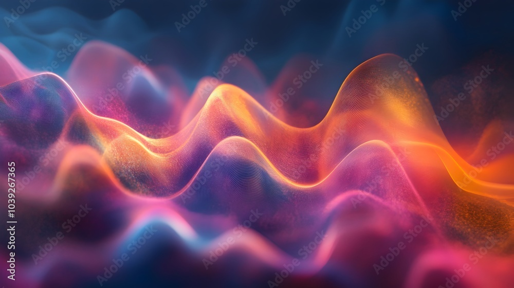 Fototapeta premium Captivating Colorful Abstract Sound Waves Digital Art Design