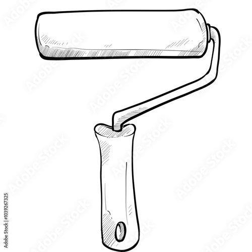 paint roller handdrawn illustration