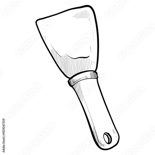 paint scraper handdrawn illustration