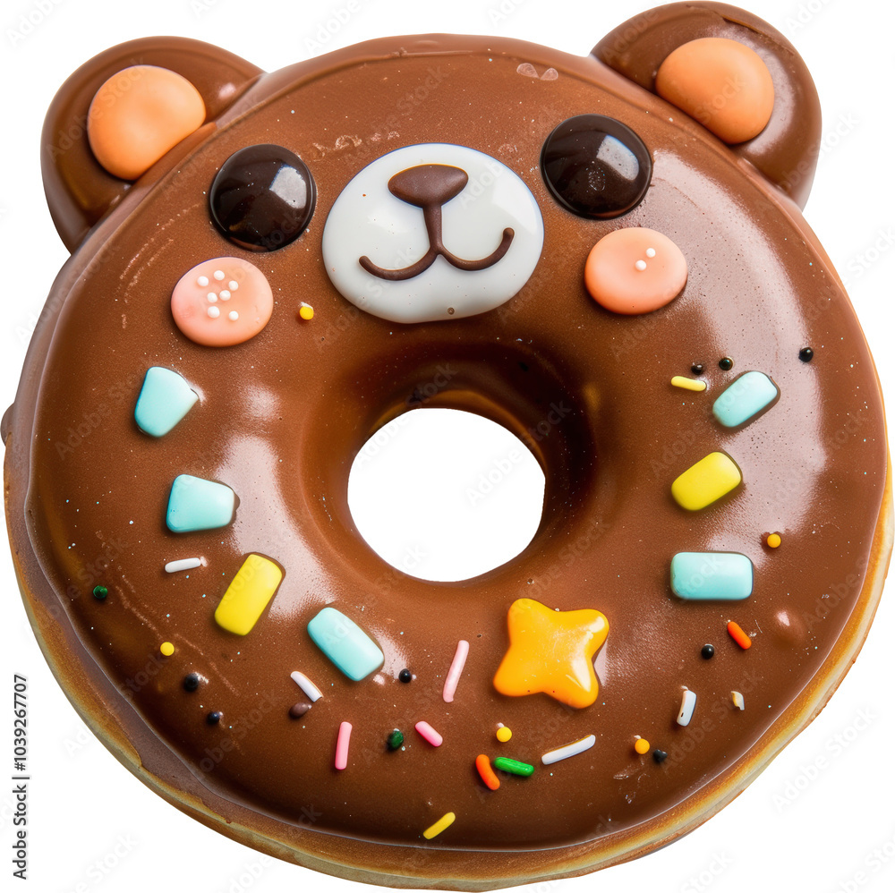 Fototapeta premium Chocolate bear donut