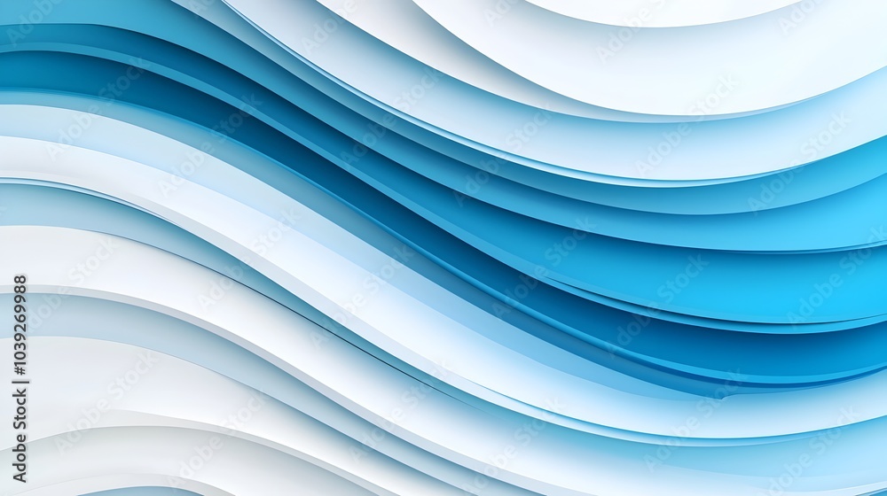 Fototapeta premium Futuristic abstract digital background with overlapping translucent layers glowing blue lines and soft shadowed surfaces creating a sleek and innovative high tech design concept
