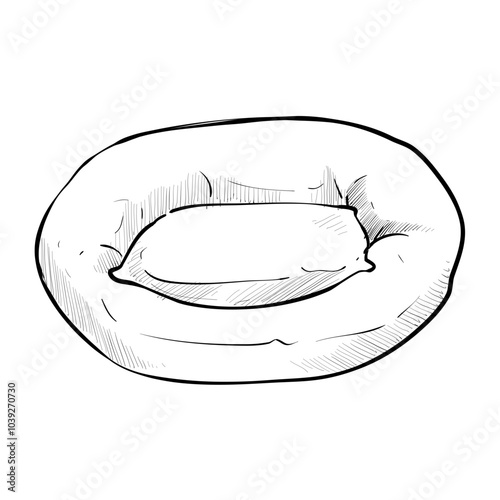 dog pillow handdrawn illustration