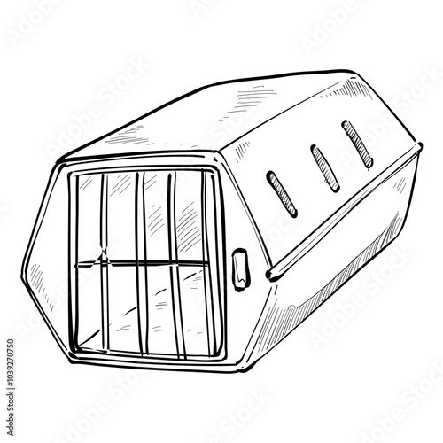 dog cage handdrawn illustration