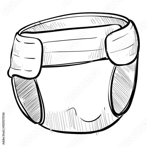 baby diapers handdrawn illustration