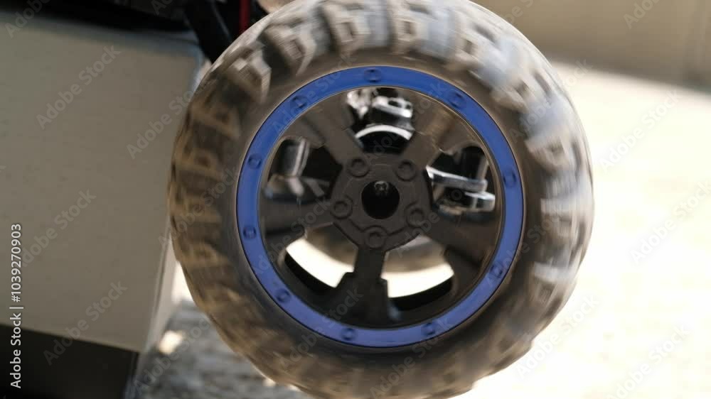 Videography of motion wheels of Remote Control Car. Footage of children's car toys. Toys and Hobbies. Toy Wheels. Children's entertainment. Closeup video. HD 4K Resolutions Video. Videography of motion wheels of Remote Control Car. Footage of children's car toys. Toys and Hobbies. Toy Wheels. Children's entertainment. Closeup video. HD 4K Resolutions Video.
