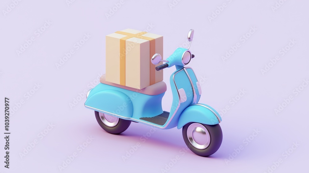 Blue scooter with box Blue scooter with box