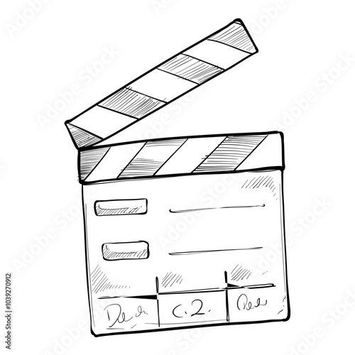 clapperboard handdrawn illustration