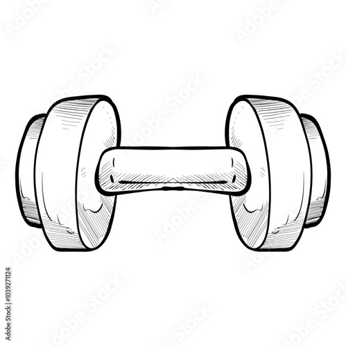 dumbbell handdrawn illustration