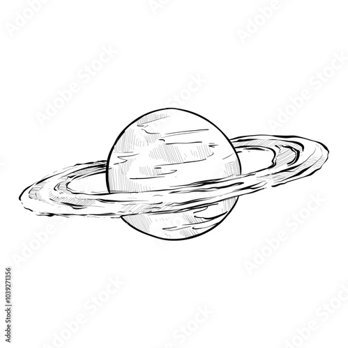 saturn handdrawn illustration