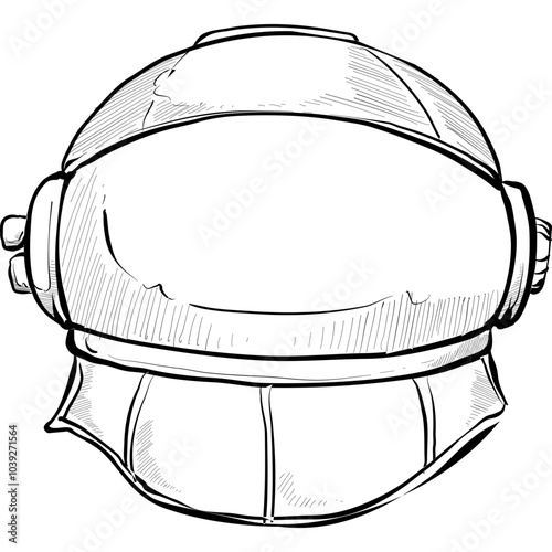 astronaut helmet handdrawn illustration