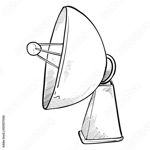 space satellite handdrawn illustration