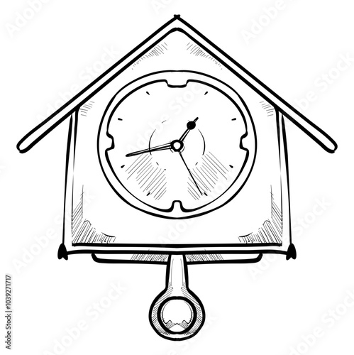 wall clock handdrawn illustration