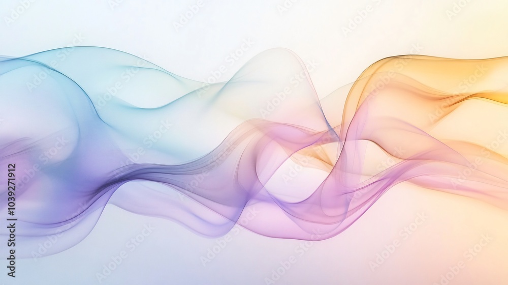 Abstract waves of pink, blue, and orange flowing on a white background. Abstract waves of pink, blue, and orange flowing on a white background.