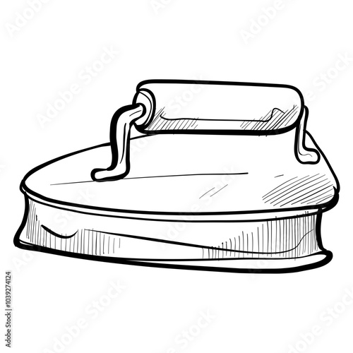 antique clothes iron handdrawn illustration