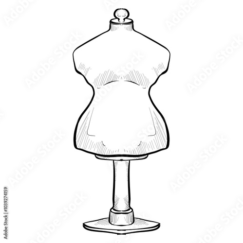 clothes mannequin handdrawn illustration