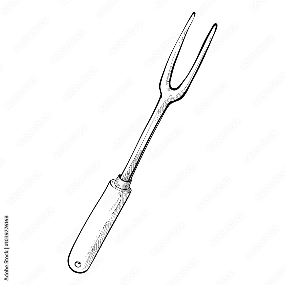 barbeque fork handdrawn illustration barbeque fork handdrawn illustration