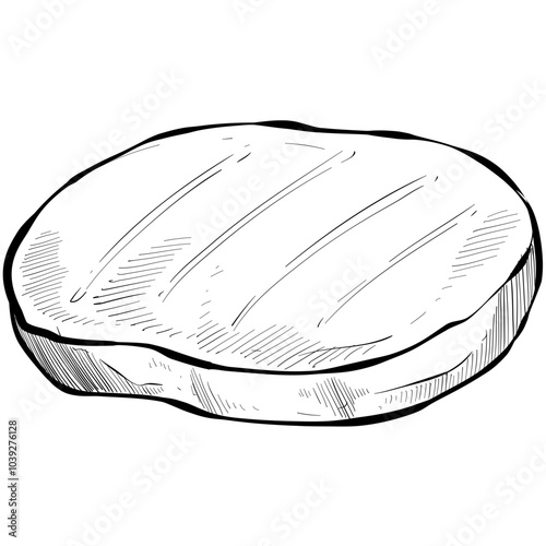 meat patty handdrawn illustration