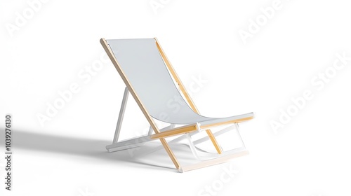 Folding beach chair mockup side view