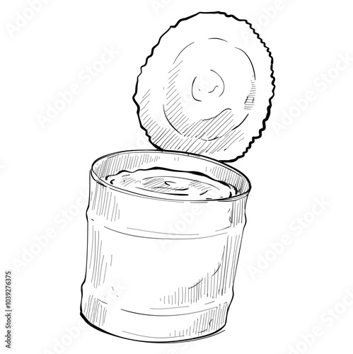 canned meat handdrawn illustration