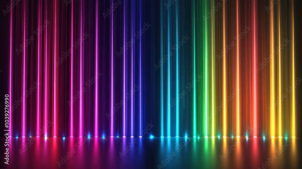 A vibrant display of colorful vertical lines creating a gradient effect. A vibrant display of colorful vertical lines creating a gradient effect.