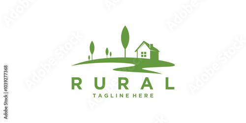 rural logo design, farm, agriculture, landscape, nature, logo design vector, symbol, icon, idea, creative.