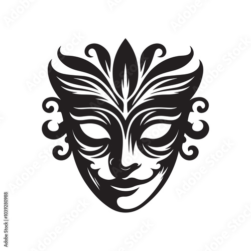 Joker Mask Silhouette Vector Illustration - High-Quality Graphic Design Asset