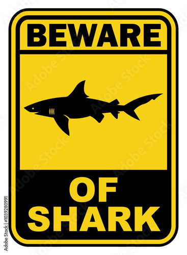 beware of shark sign labels printable plaque poster for beach ocean template design