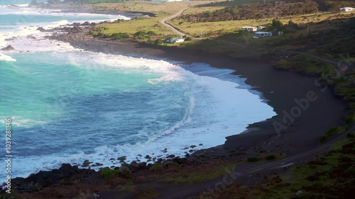 Cape Palliser Coast: Stunning Ocean View and Rugged Landscape photo