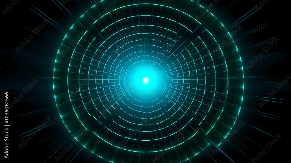Digital technology blue-green grid poster background Digital technology blue-green grid poster background