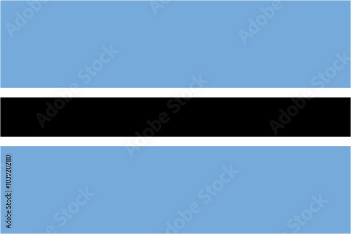 Botswana official flag vector with standard size and proportion. National flag emblem with accurate size and colors.