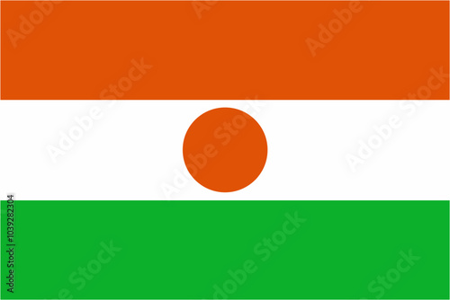 Niger official flag vector with standard size and proportion. National flag emblem with accurate size and colors.