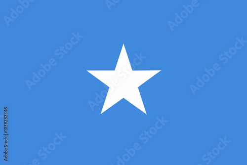Somalia official flag vector with standard size and proportion. National flag emblem with accurate size and colors.