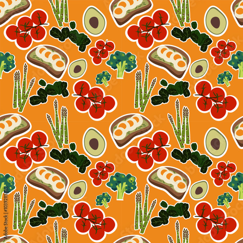 Foods vector ilustration seamless patern.Great for textile,fabric,wrapping paper,and any print.