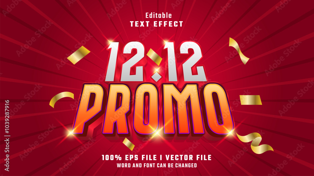 editable 12 12 promo text effect.typhography logo editable 12 12 promo text effect.typhography logo