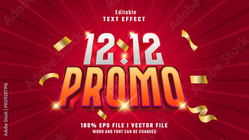 editable 12 12 promo text effect.typhography logo