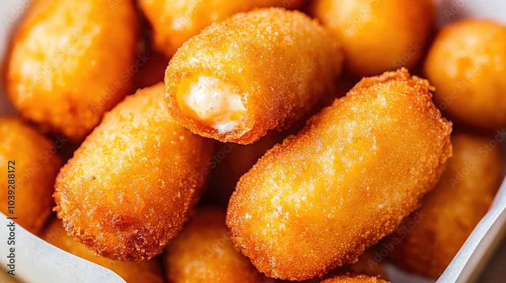 Closeup top view of crunchy golden fried corn dogs a classic and delicious street food snack These appetizing corn dogs are freshly fried to perfection with a crisp outer layer and a savory Closeup top view of crunchy golden fried corn dogs a classic and delicious street food snack These appetizing corn dogs are freshly fried to perfection with a crisp outer layer and a savory
