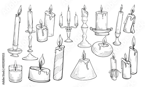 candle handdrawn collection