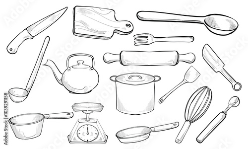 kitchenware handdrawn collection