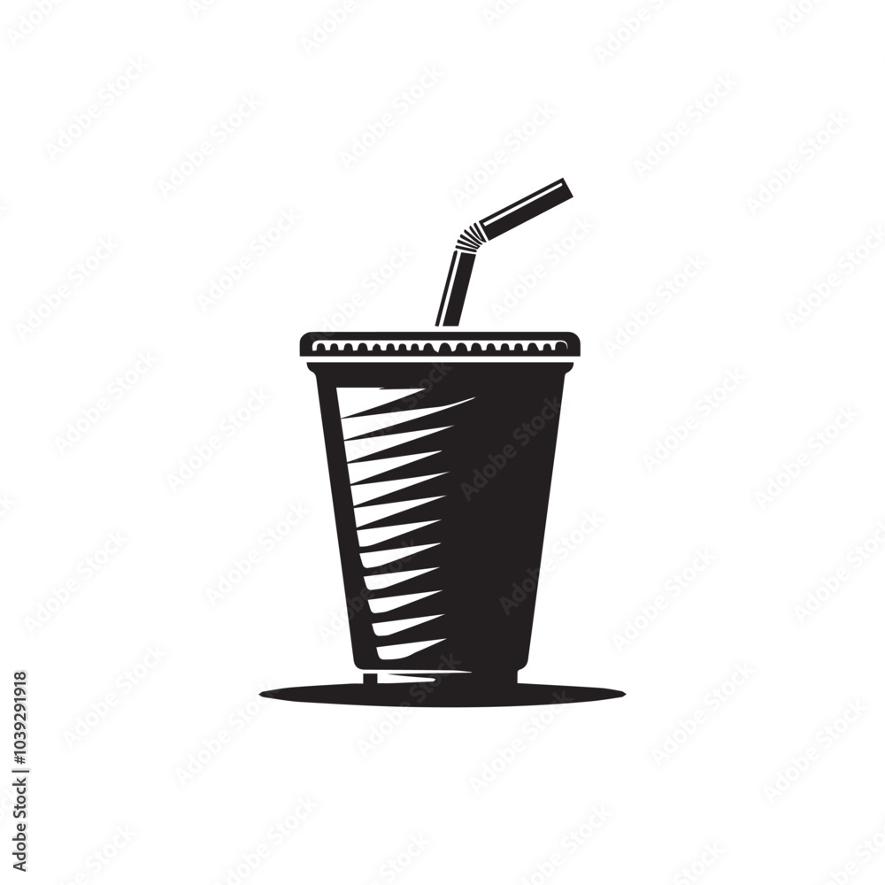 Juice cup silhouette vector design art illustration Juice cup silhouette vector design art illustration
