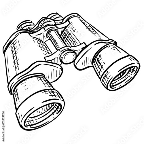 binoculars handdrawn illustration