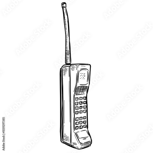 old telephone handdrawn illustration