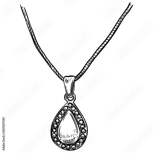 necklace jewelry handdrawn illustration