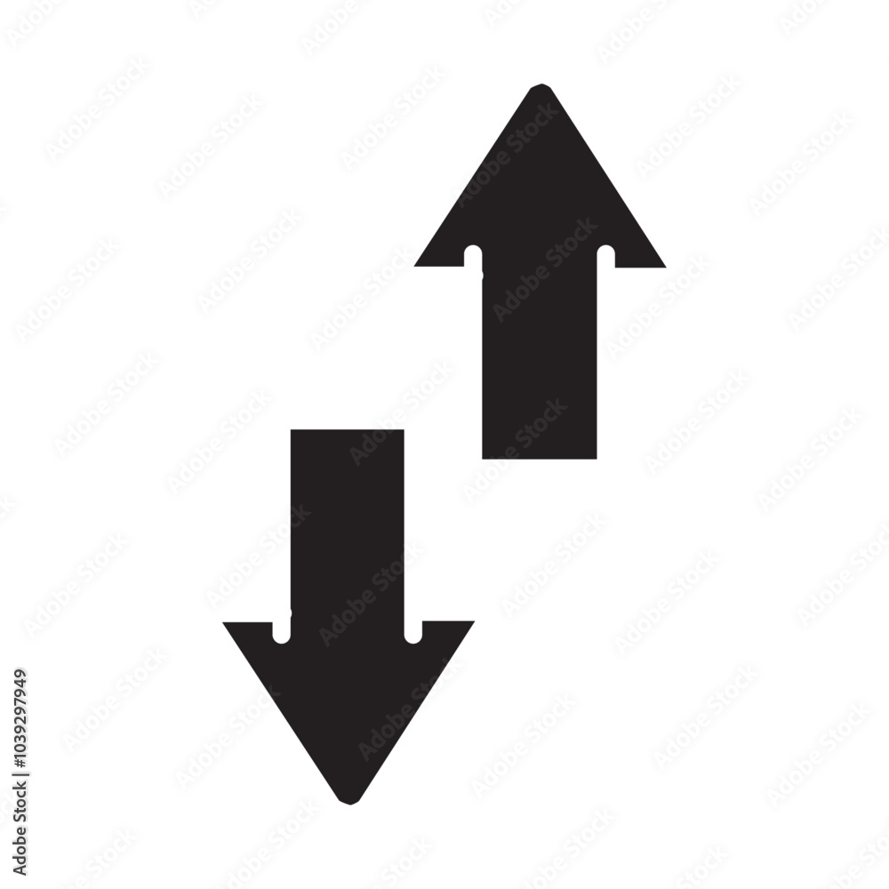 Arrows up and down icon Flat line illustration Arrows up and down icon Flat line illustration