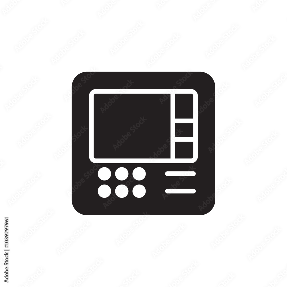 Atm icon Flat line illustration Atm icon Flat line illustration