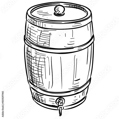 keg beer handdrawn illustration