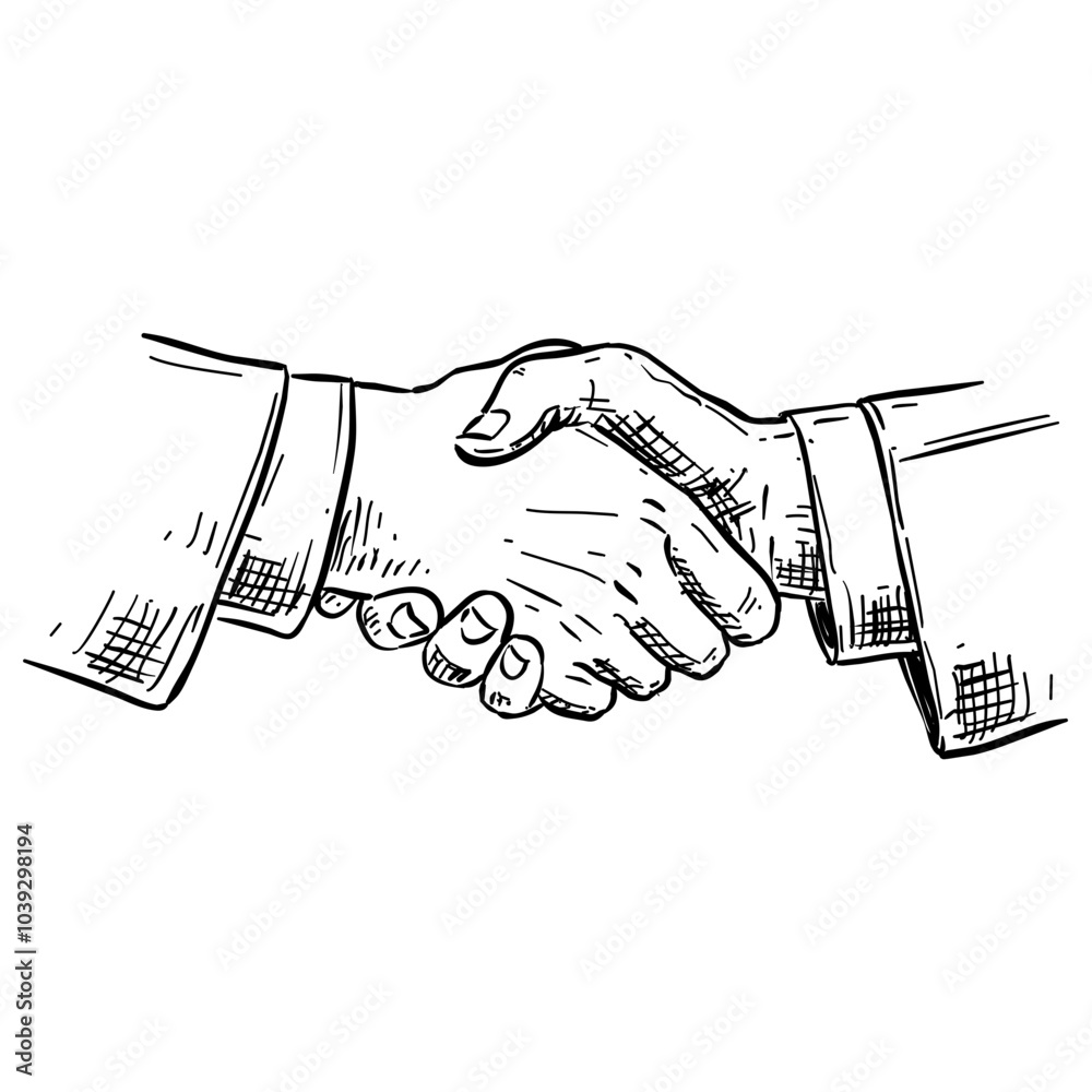 handshake handdrawn illustration