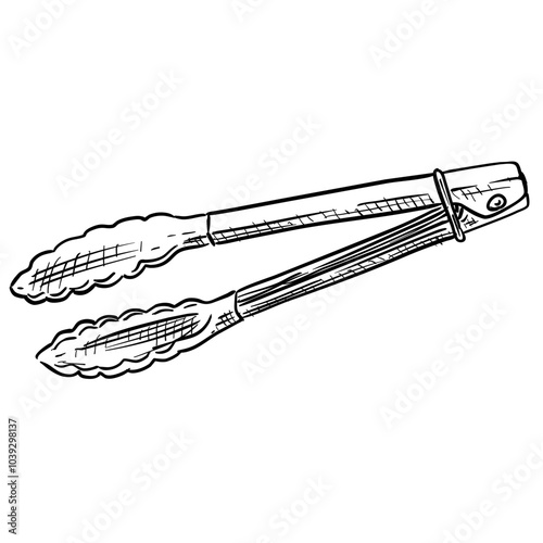 tongs handdrawn illustration