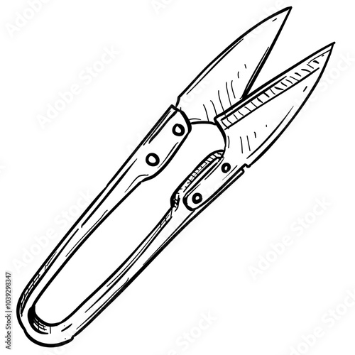 sewing scissors handdrawn illustration