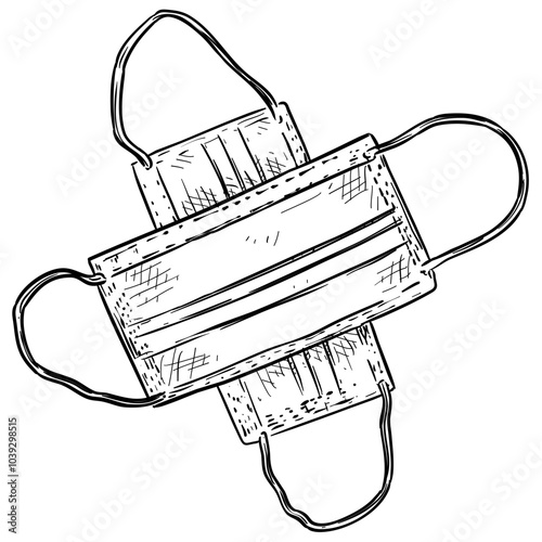 medical face mask handdrawn illustration