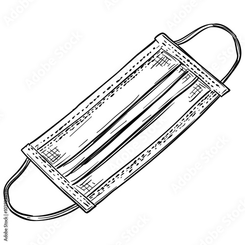 medical face mask handdrawn illustration